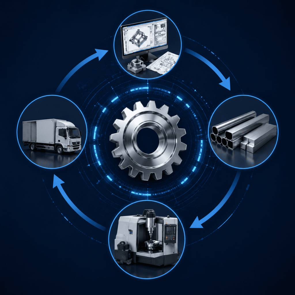 4 bước từ bản vẽ đến sản phẩm hoàn chỉnh.